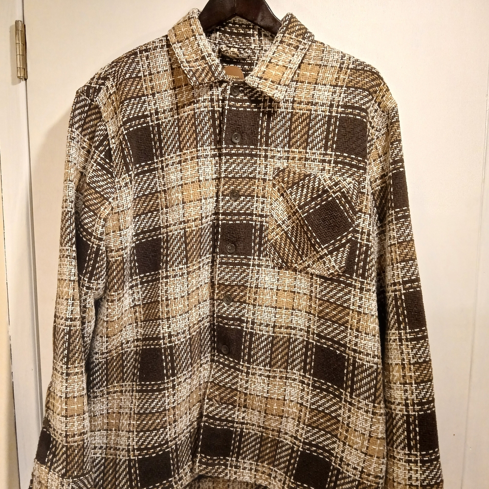 Men's Brown Plaid Cardigan Sweater